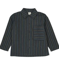 Skjorte - Stripe - Night Blue/Moss/Stormy Blue|Müsli Discount