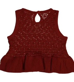 Vest - Knit Scallop - Russet m. Hulmønster|Müsli New