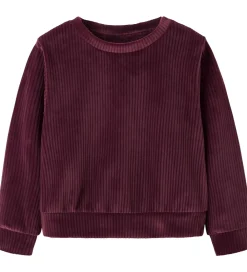Bluse - Fløjlsvelour - Cropped - NmfVeloa - Burgundy|Name It Best