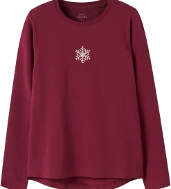 Bluse - NkfVix - Burgundy/Snowflake|Name It Online