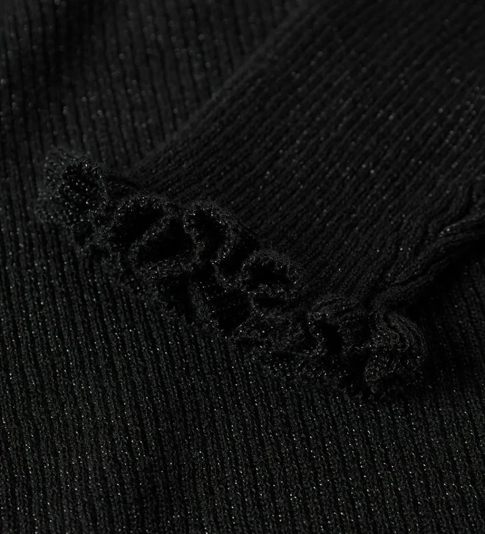 Bluse - Rib - Glitter - NkfRiaglitter - Sort|Name It New