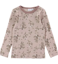 Bluse - Uld - NmfWillow - Shadow Gray/Long flowers|Name It Best