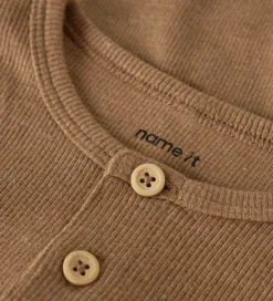 Bluser - Rib - NbmKab - Toasted Coconut/Melange|Name It Outlet