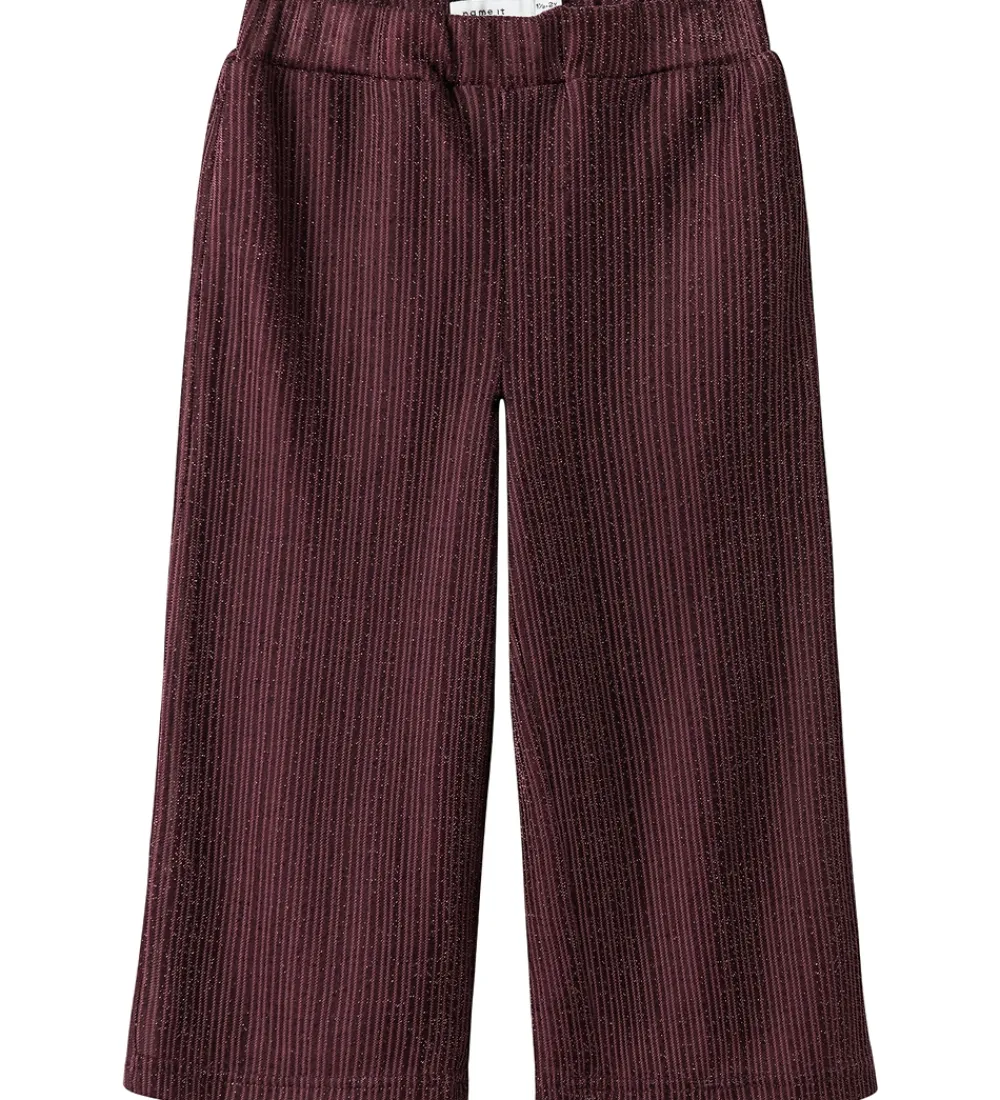Bukser - NmfRisilk - Burgundy m. Glimmer|Name It Best