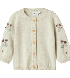 Cardigan - Strik - NbfNussy - Peyote Melange m. Blomster|Name It Sale
