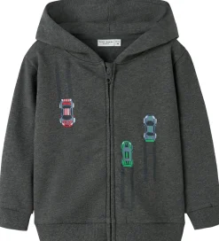 Cardigan m. Hætte - NmmVoltinus - Dark Grey Melange/Cars|Name It Online