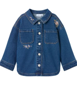 Denimjakke - NmfKara - Dark Blue Denim/Flower|Name It Outlet