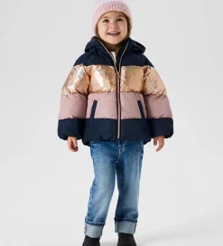 Dynejakke - NmfMille - Dark Sapphire m. Striber|Name It Clearance