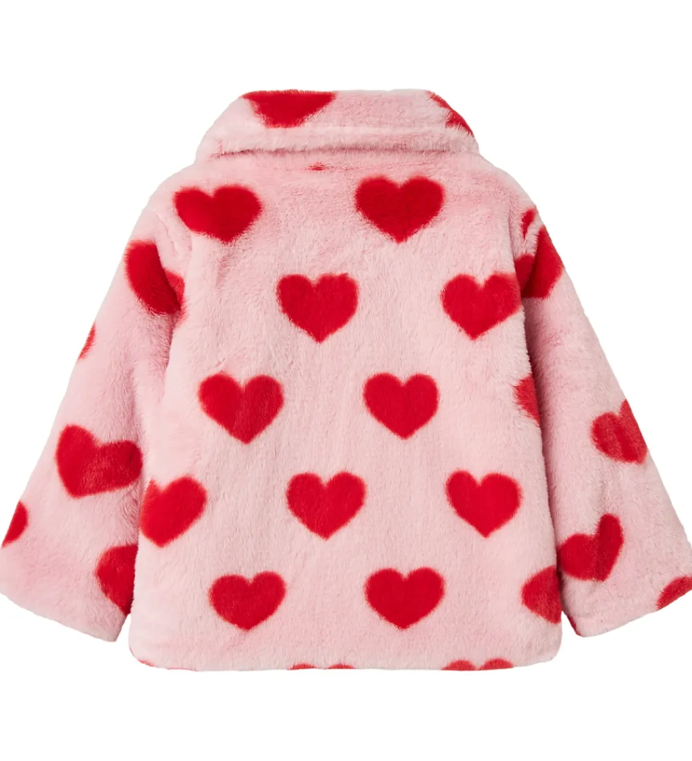 Jakke - Imiteret Pels - NmfMindy - Nosegay m. Hjerter|Name It Clearance
