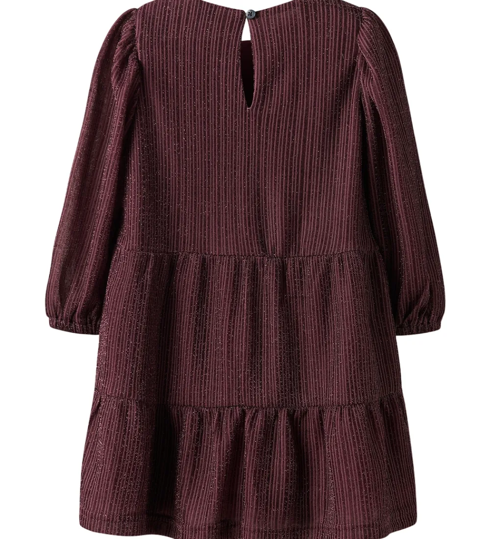 Kjole - NmfRisilk - Burgundy m. Glimmer|Name It Sale