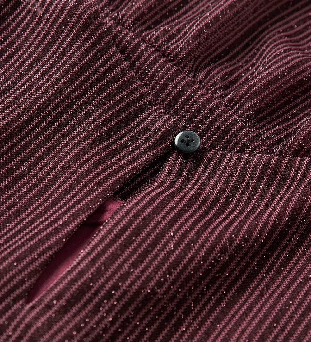 Kjole - NmfRisilk - Burgundy m. Glimmer|Name It Sale
