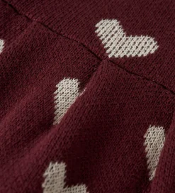 Kjole - Strik - NmfOana - Burgundy/Peyote Heart|Name It Discount