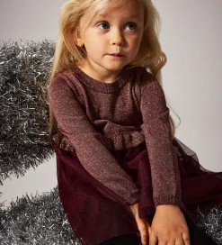 Kjole - Strik - NmfRefraja - Burgundy m. Glimmer/Tyl|Name It Best