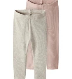 Leggings - 2-pak - NbnKab - Peyote Melange/Sepia Rose|Name It Sale