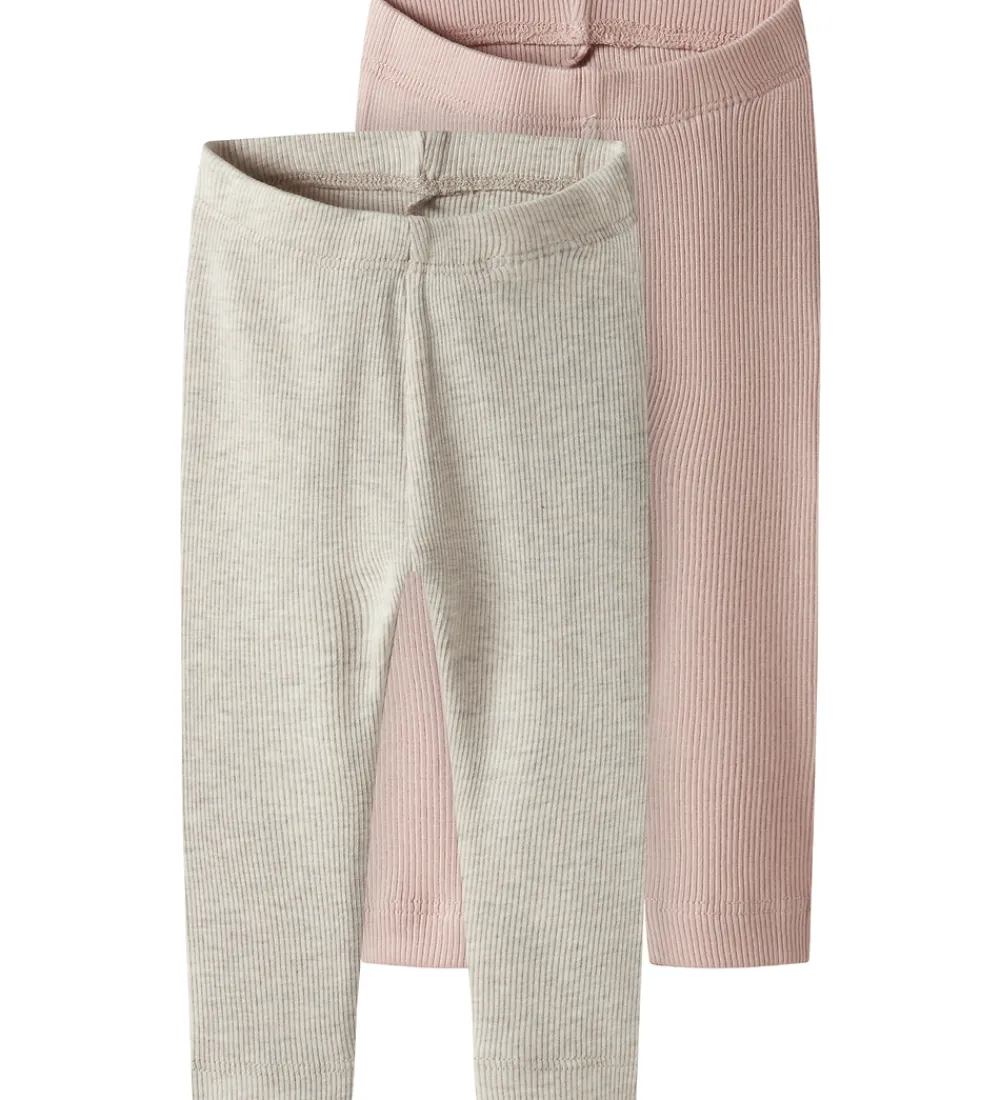 Leggings - 2-pak - NbnKab - Peyote Melange/Sepia Rose|Name It Sale