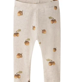 Leggings - Rib - NbmOlyan - Peyote Melange m. Agern|Name It New