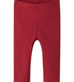 Leggings - Rib - NbfRosally - Jester Red m. Glimmer|Name It Best