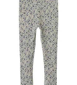 Leggings - Rib - NmfNelia - Parchment m. Blomster|Name It Hot