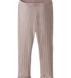 Leggings - Uld/Silke - Rib - NbfWossa - Shadow Gray|Name It