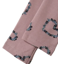 Leggings m. Fleece - NmfOlukria - Toadstool m. Hjerter|Name It Discount