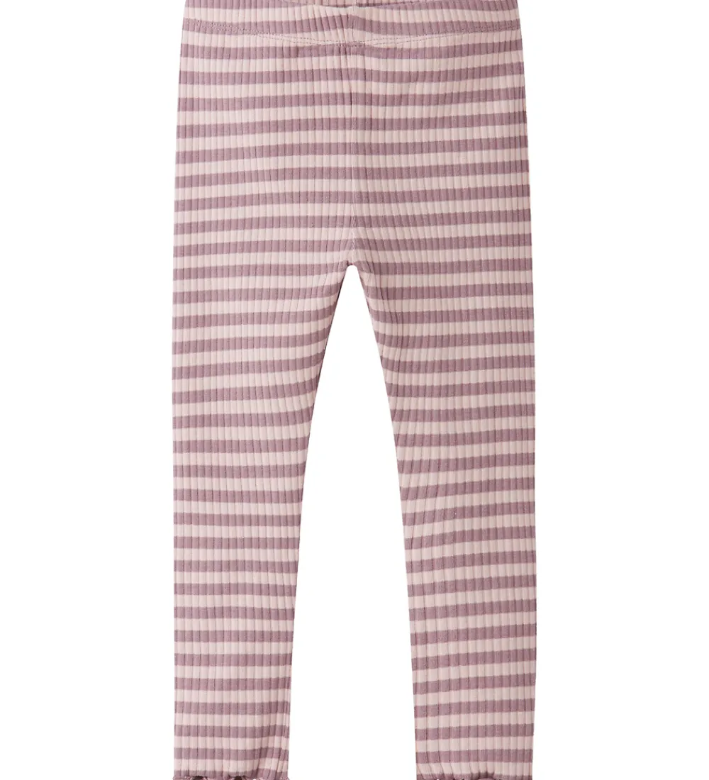 Leggins - Rib - NmfVemma - Toadstool/Burnished Lilac|Name It New