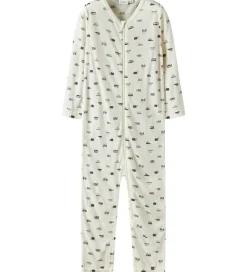 Natdragt - Uld - Rib - NmmWang - Snow White/Small cars|Name It Hot