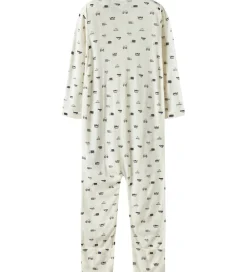 Natdragt - Uld - Rib - NmmWang - Snow White/Small cars|Name It Hot