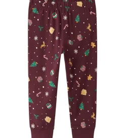 Nattøj - 2-Delt - NmnVismas - Burgundy/Xmas - AOP|Name It Sale