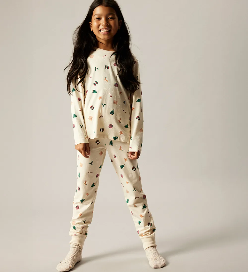 Nattøj - NknVismas - Whitecap Gray/Xmas AOP|Name It Online