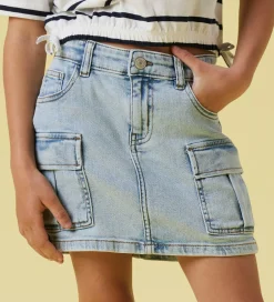 Nederdel - Denim - NkfMillie - Cargo - Light Blue Bleach|Name It New