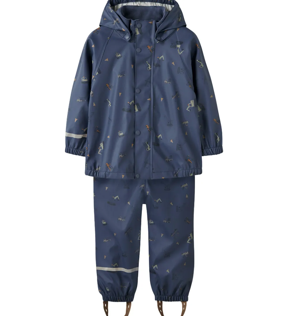 Regntøj m. Seler - NmmDry10 - Vintage Indigo m. Print|Name It Sale