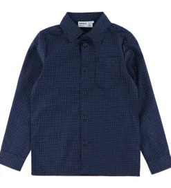 Skjorte - NkmVilfred - Navy Blazer/Dot Kentucky Blue|Name It Best