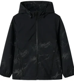 Softshell m. Fleece - NkmAlfa08 - Sort m. Refleksprint|Name It Best