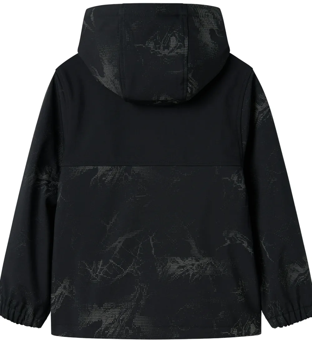 Softshell m. Fleece - NkmAlfa08 - Sort m. Refleksprint|Name It Best