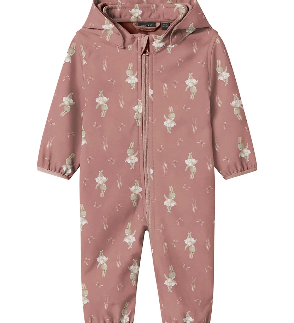Softshelldragt m. Fleece - NbnAlfa08 - Woodrose/BUNNY|Name It Sale