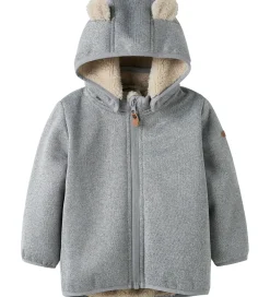Softshelljakke m. Fleece - NbnMada08 - Grey Melange m. Ø|Name It New