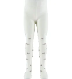 Strømpebukser - Jacquard - Uld/Bomuld - NbfWak - Snow Wh|Name It Best