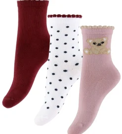 Strømper - NmfRiva - 3-pak - Burgundy|Name It Outlet