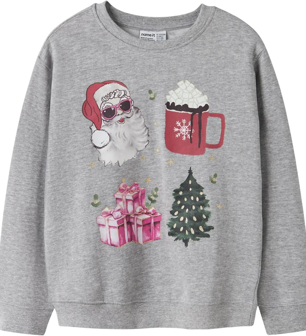 Sweatshirt - NkfRasab - Grey Melange|Name It Online