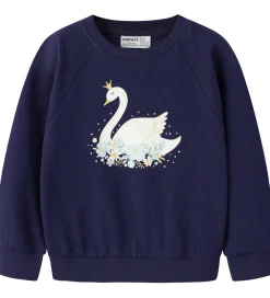 Sweatshirt - NmfVenus - Beacon Blue/Princess Swan|Name It Sale