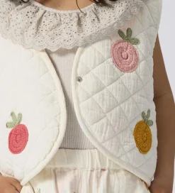 Top - Rib - NmfHelianay - Buttercream m. Hulmønster|Name It Sale