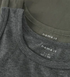 Undertrøjer - Noos - NkmTank - 2-pak - Tea Leaf/Dark Gre|Name It Best