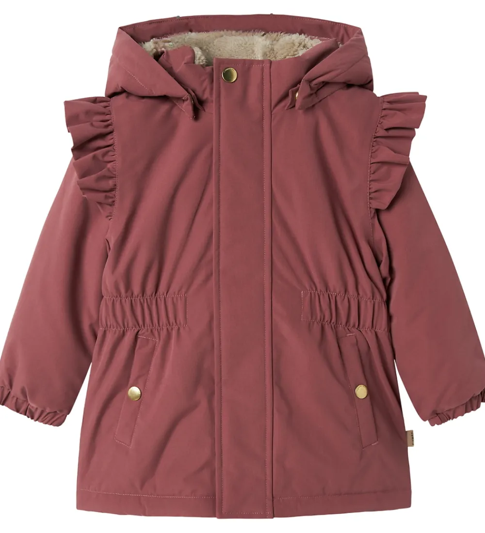 Vinterjakke - NmfSnow05 - Rose Brown m. Flæser|Name It Discount