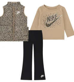 Sæt - Vest/Bukser/Bluse - Sort/Leopard|Nike Discount