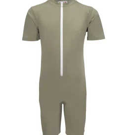 Badeheldragt - Noe - UV50+ - Olive m. Kirsebær|Petit Crabe