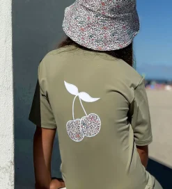 Badeheldragt - Noe - UV50+ - Olive m. Kirsebær|Petit Crabe