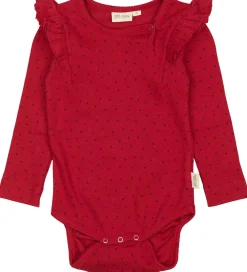 Body l/æ - Rib - Modal - Frill - Jet Red/Biking Red|Petit Piao Best