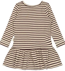 Kjole - Rib - Modal - Dark Grape/Off White|Petit Piao Sale