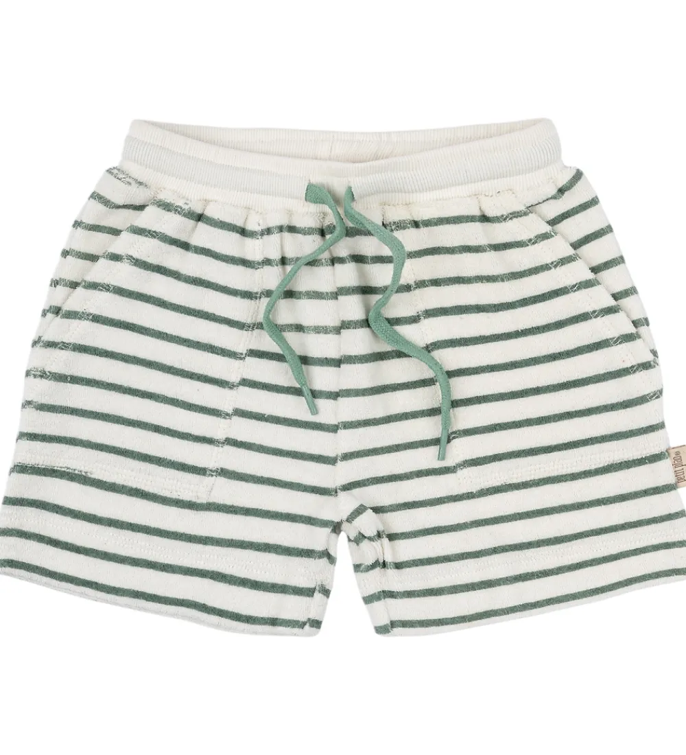 Sweatshorts - Frotté - Pocket - Off white/green|Petit Piao Clearance