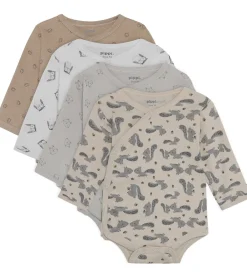 Slå-om Bodyer l/æ - 4-pak - Rainy Day|Pippi Baby Clearance